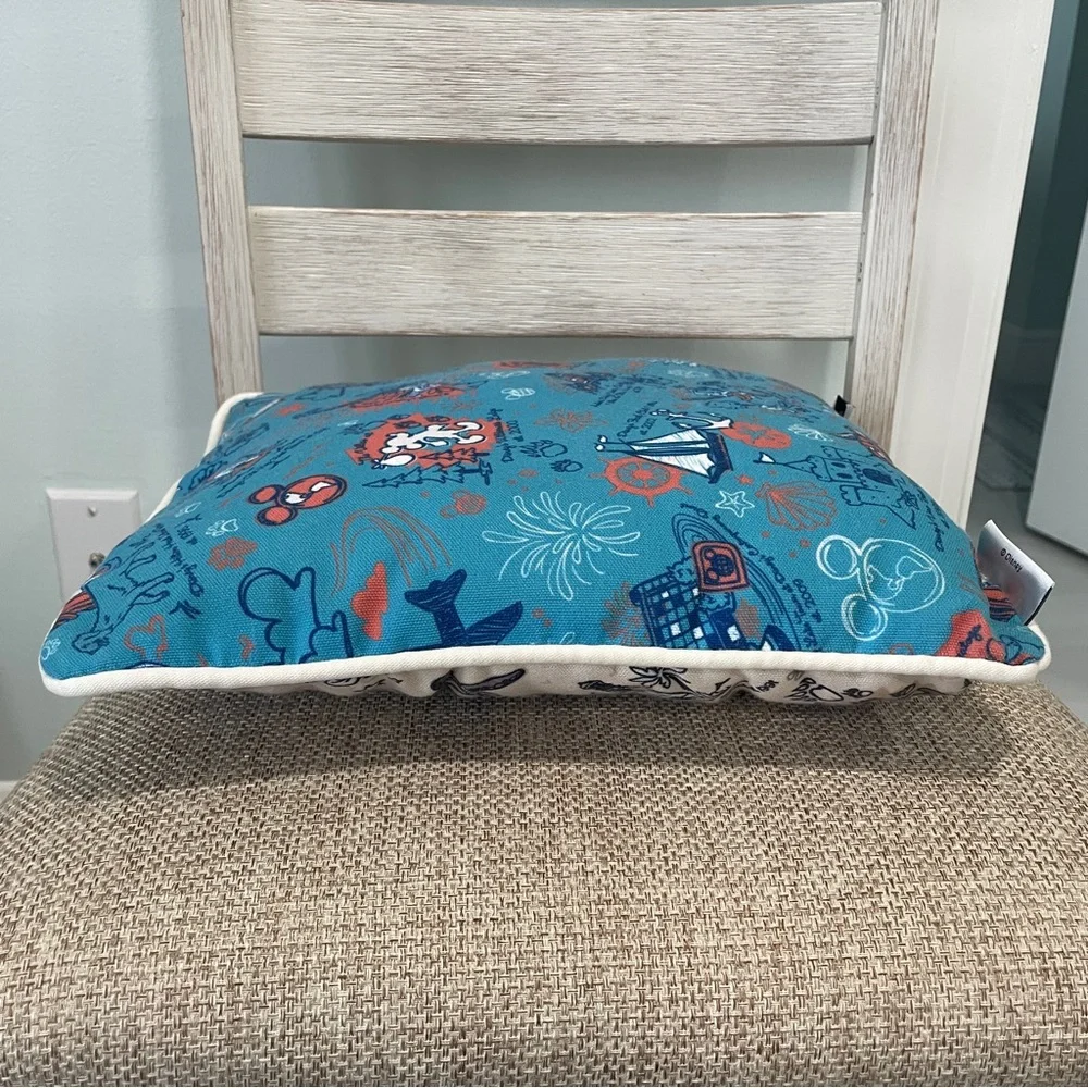 Disney World Commemorative Park Resort 1 Throw Pillow Mickey Reversible 2 Sided